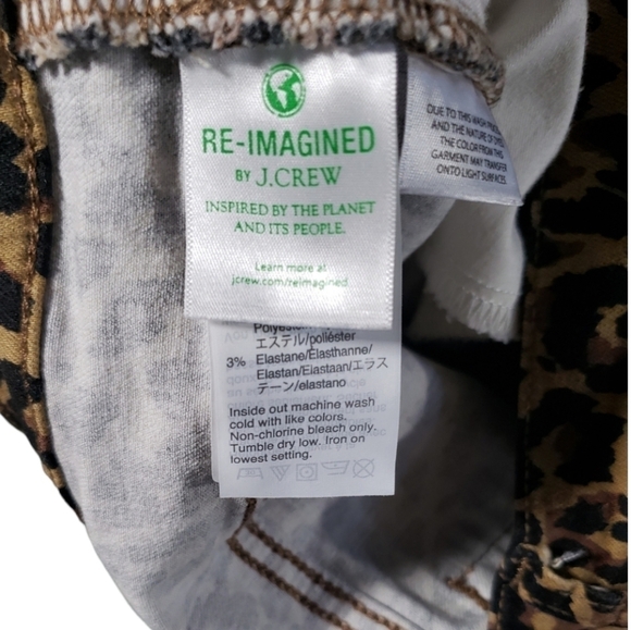 J. Crew Leopard 9" High Rise Skinny Button Fly Jean Size 28 - Picture 5 of 11